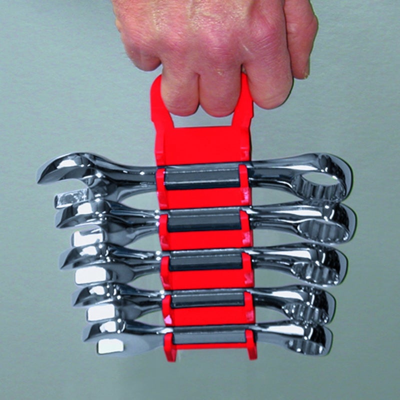 Ernst Manufacturing - 5072-Red Gripper Stubby Wrench Organizer, 7 Tool, Red - Image 3